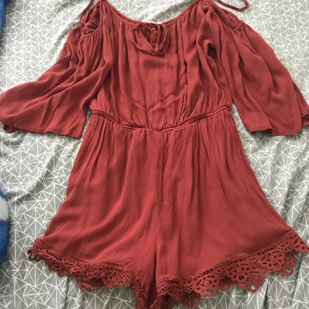 Deep orange romper !